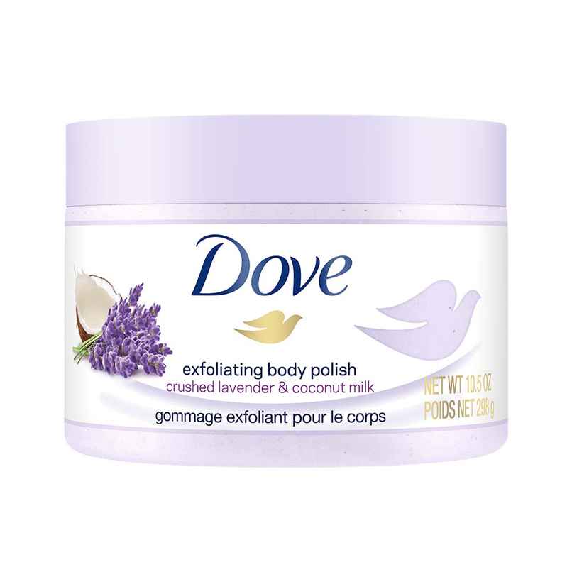 Dove Exfoliating Body Polish Scrub Crushed Lavender & Coconut Milk For Dry Skin Dove Exfoliating Body Polish Scrub Crushed Lavender & Coconut Milk For Dry Skin