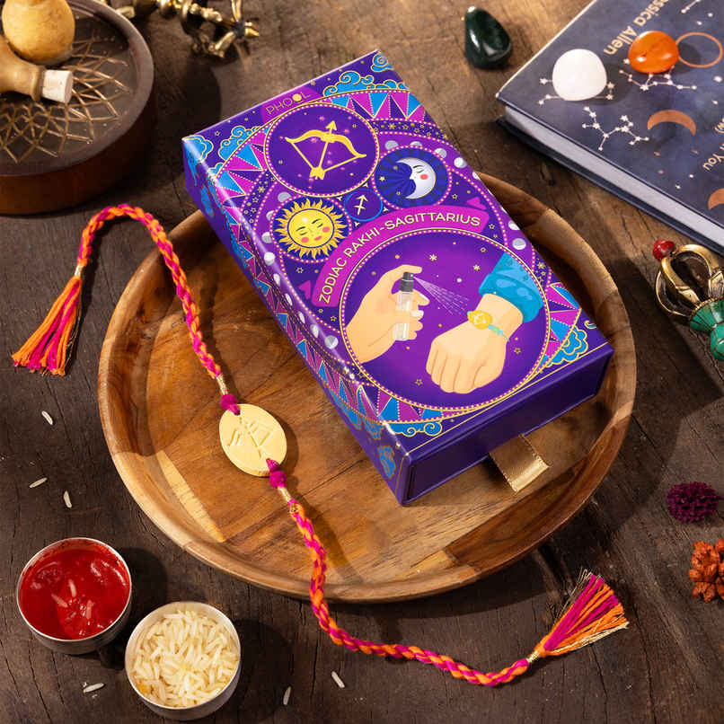 Zodiac Sagittarius Rakhi for Brother (Phool)
