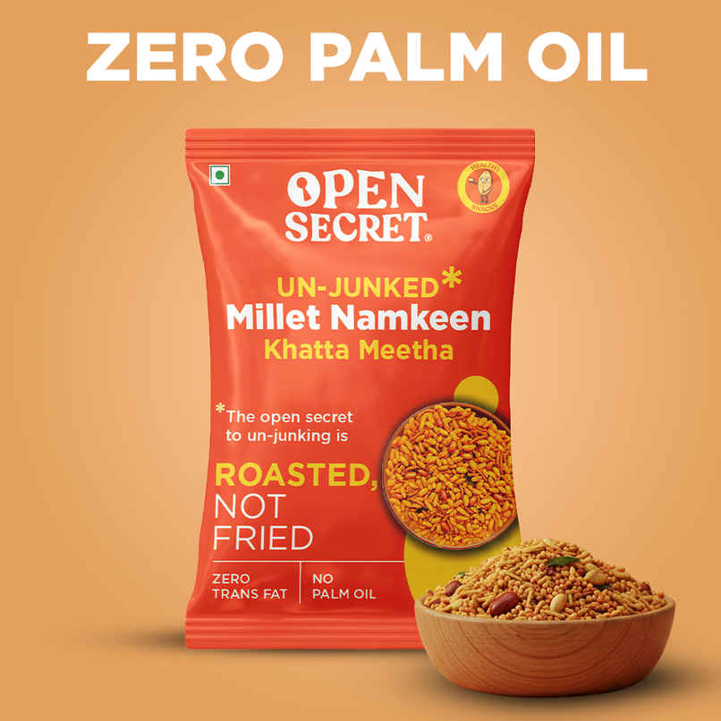 Open Secret Healthy Namkeen Khatta Meetha | Roasted Snacks, No Palm Oil contains millets