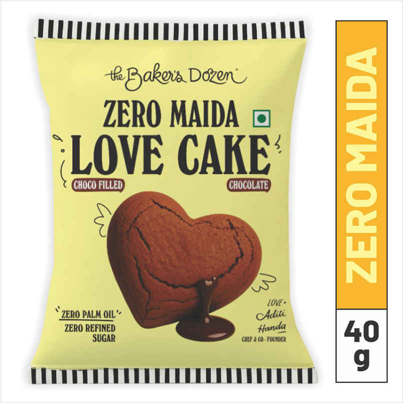 The Baker's Dozen Zero Maida Love Cake - Chocolate | Veg/Eggless Cake | Chocolate Cake | Heart cake