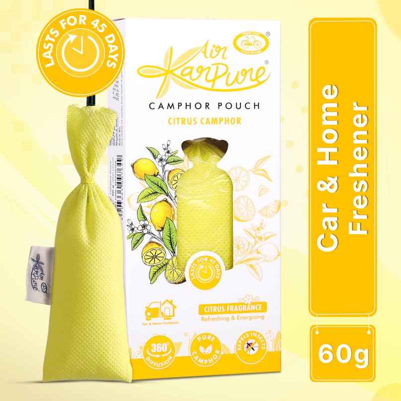 Citrus Camphor Pouch by Air Karpure | Car, Bathroom, Wardrobe & Room Freshener |From House of Cycle