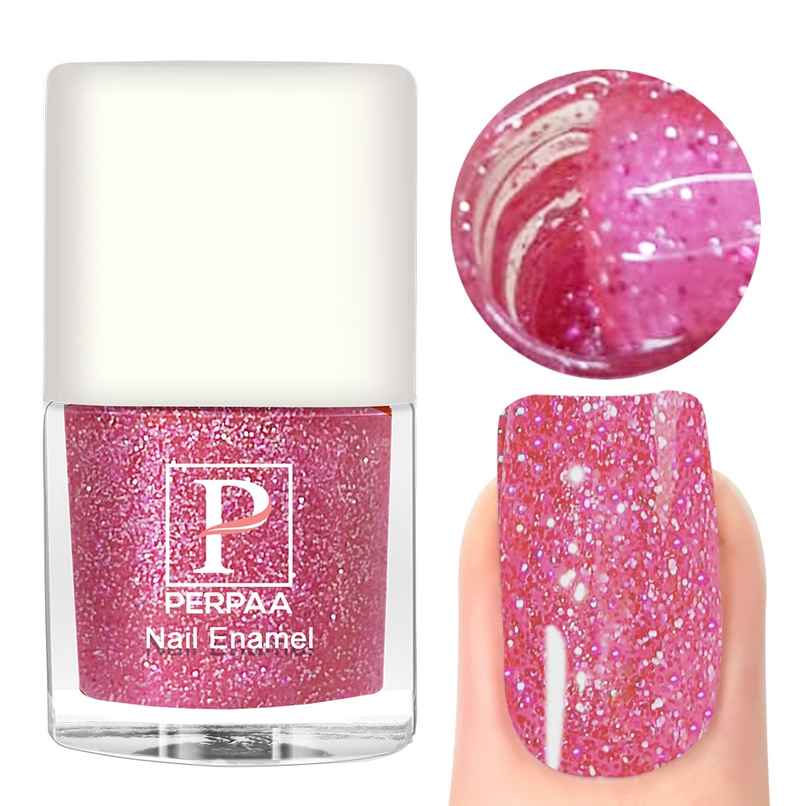 PERPAA Beauty Glitter Nail Paint | Pink Glitter