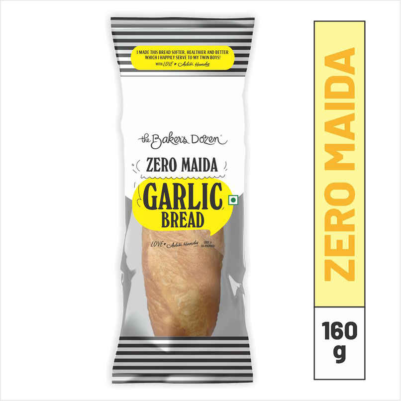 The Baker's Dozen Zero Maida Garlic Bread | Whole wheat | Atta Bread | No Maida | Clean label The Baker's Dozen Zero Maida Garlic Bread | Whole wheat | Atta Bread | No Maida | Clean label