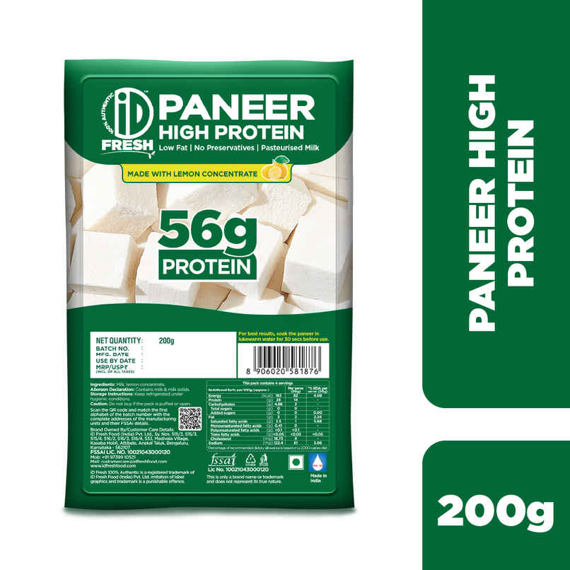 iD Fresh High Protein Paneer | 56 g Protein
