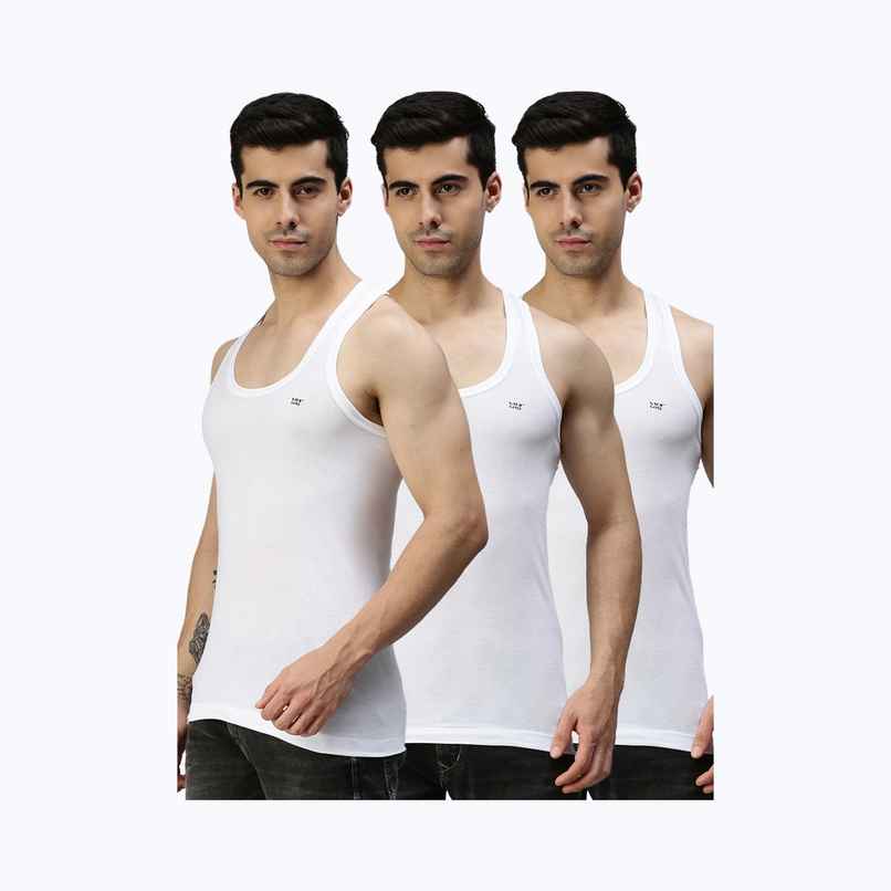 Lux Cozi Men's White Cotton Vest | White | 90
