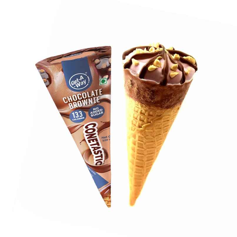 Get-A-Way Chocolate Brownie Ice Cream Cone | Zero Added Sugar