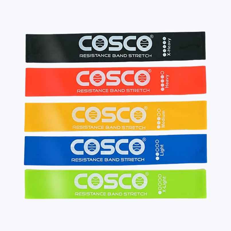 Cosco Stretch Resistance Band| Set Of 5|Made In India Cosco Stretch Resistance Band| Set Of 5|Made In India