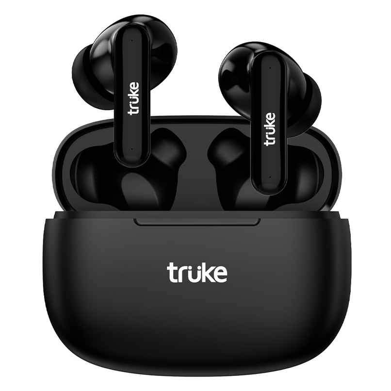 truke Airbuds Lite Truly Wireless Bluetooth Earbuds with 4Mic ENC, 48H Battery, Game Mode- Black truke Airbuds Lite Truly Wireless Bluetooth Earbuds with 4Mic ENC, 48H Battery, Game Mode- Black