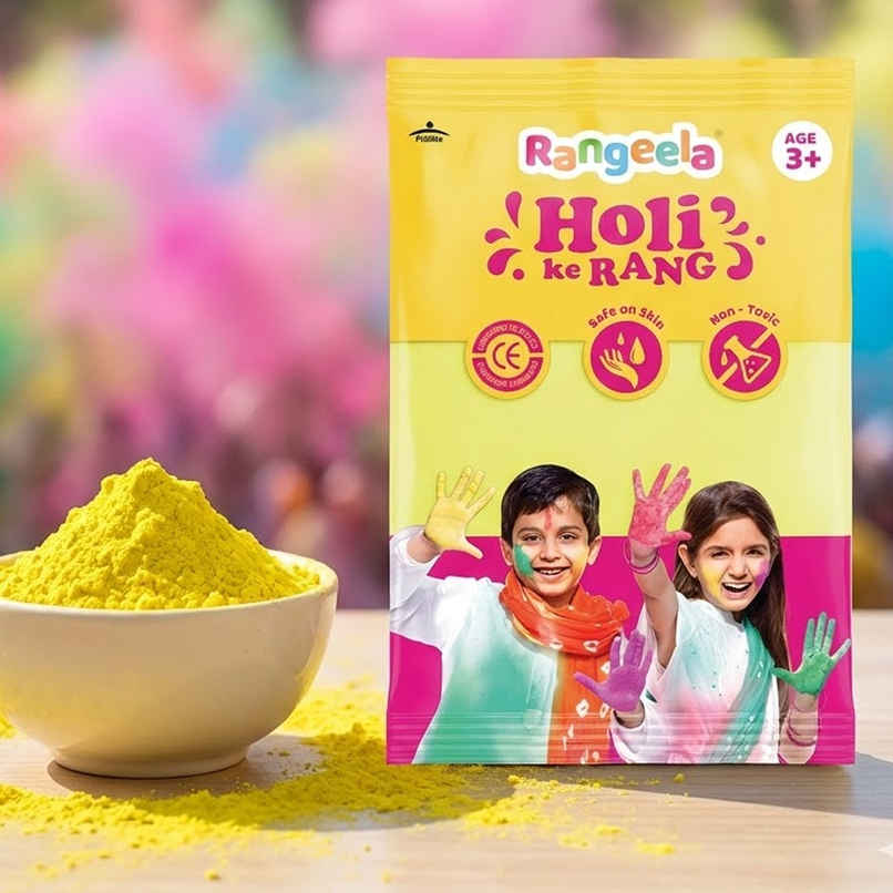 Rangeela Holi Ke Rang Colours Non Toxic | Easily Washable And Safe On Skin | Luminous Yellow Rangeela Holi Ke Rang Colours Non Toxic | Easily Washable And Safe On Skin | Luminous Yellow