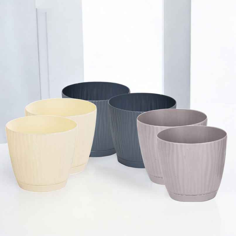 Nurturing Green - Self Watering Pots | Set of 6 | Assorted | Size: 14cm x 12.5cm