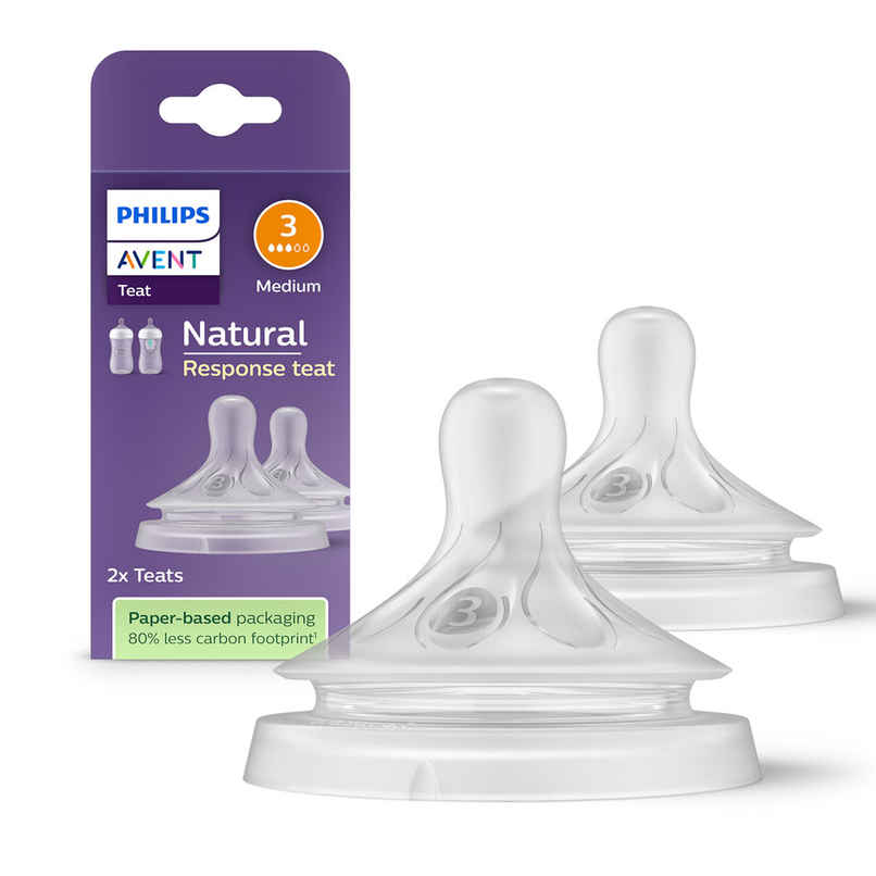 Philips Avent Natural Response Bottle Teat | Flow 3 | 1m+ | Pack of 2 | SCY963/02