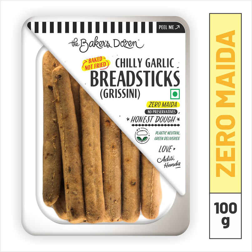 The Baker's Dozen Zero Maida Breadsticks (Grissini) | Baked | No Palm Oil | Whole Wheat The Baker's Dozen Zero Maida Breadsticks (Grissini) | Baked | No Palm Oil | Whole Wheat