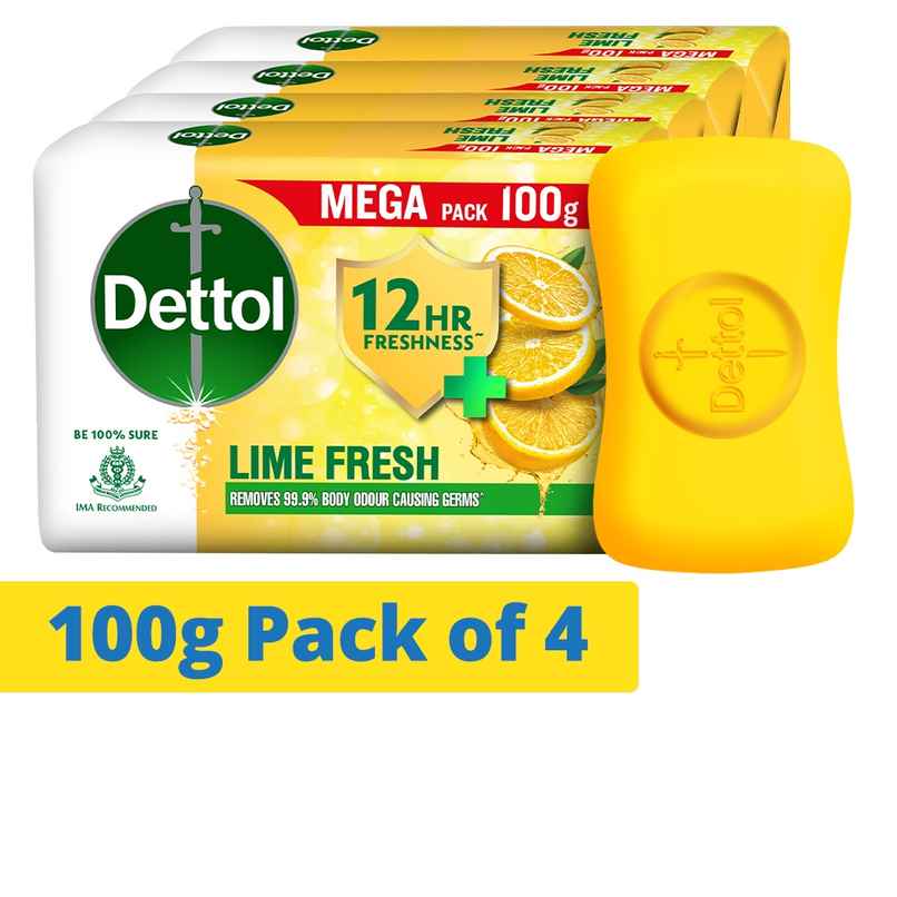 Dettol Lime Fresh Bathing Soap Bar with 12hr Freshness Dettol Lime Fresh Bathing Soap Bar with 12hr Freshness