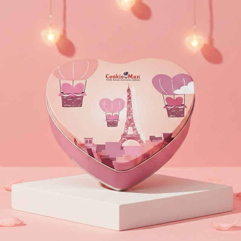 Cookie Man Valentins Special Premium Heart Shaped Chocolates Gift Tin