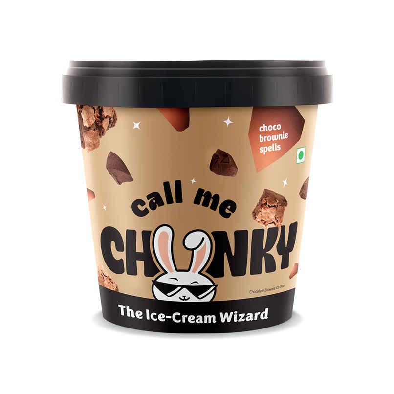 Call Me Chunky Choco Brownie Spells Ice Cream Tub