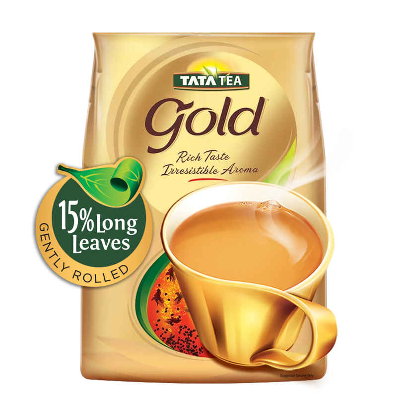 Tata Tea Gold Black Tea, Assam Teas with Gently Rolled Aromatic Long Leaves
