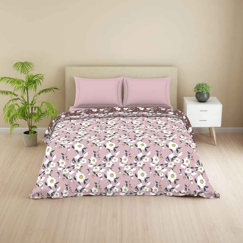 WELSPUN Microfiber Lume Quilt Double 110 GSM Polyster, Easy Care | Pink Flare - 200 x 220 cm