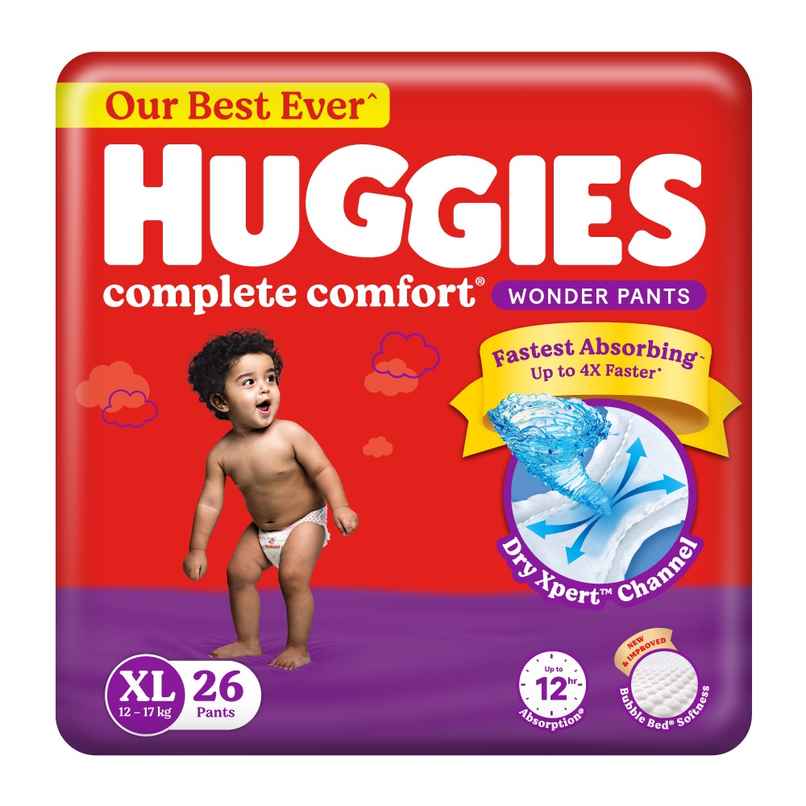 Huggies Complete Comfort Wonder Baby Diapers | Pant Style | XL | 26 pcs