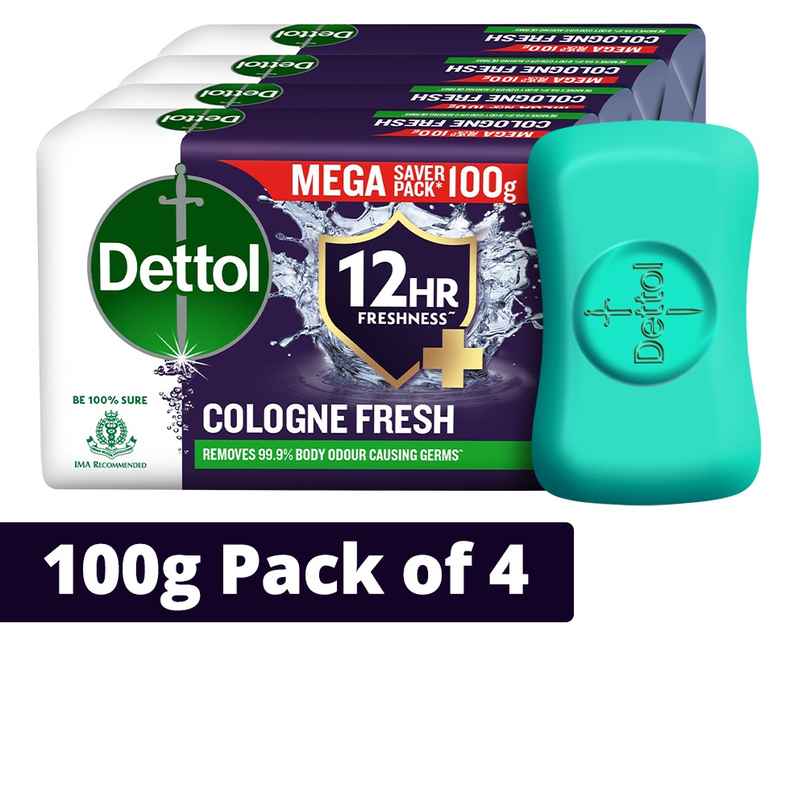 Dettol Cologne Fresh Bathing Soap Bar with 12hr Freshness Dettol Cologne Fresh Bathing Soap Bar with 12hr Freshness