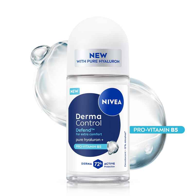 NIVEA Derma Control Defend Alcohol Pure Hyaluron and ProVit Underarm RollOn Women