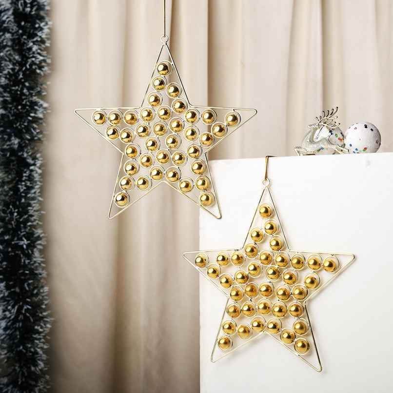 Metal Christmas Star Hanging Ornament | Urban Born | Shiny Accent