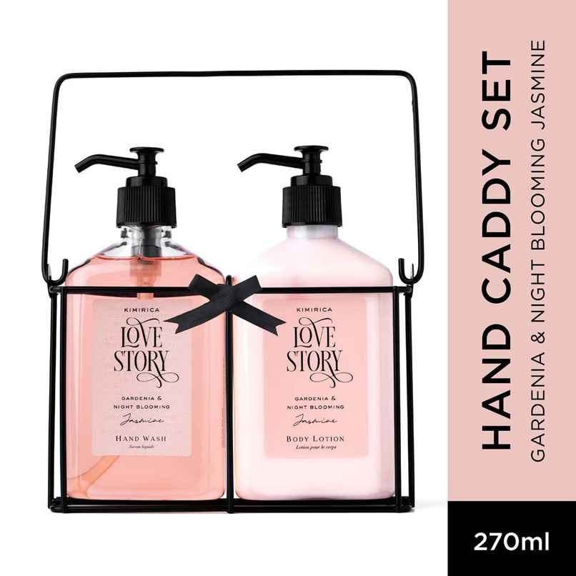 Kimirica Love Story Hand Care Caddy Set, Hand Wash + Hand & Body Lotion, Perfect Housewarming Gift Kimirica Love Story Hand Care Caddy Set, Hand Wash + Hand & Body Lotion, Perfect Housewarming Gift