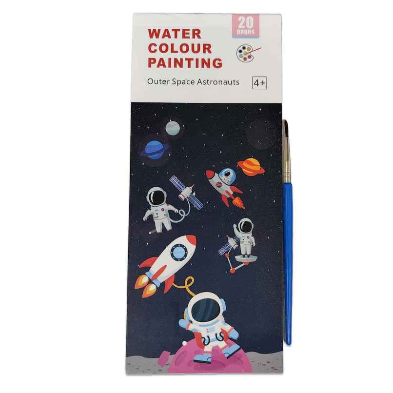 Chrome Pocket Watercolor Painting Book 20 Pages For Kids - Assorted Design & Color