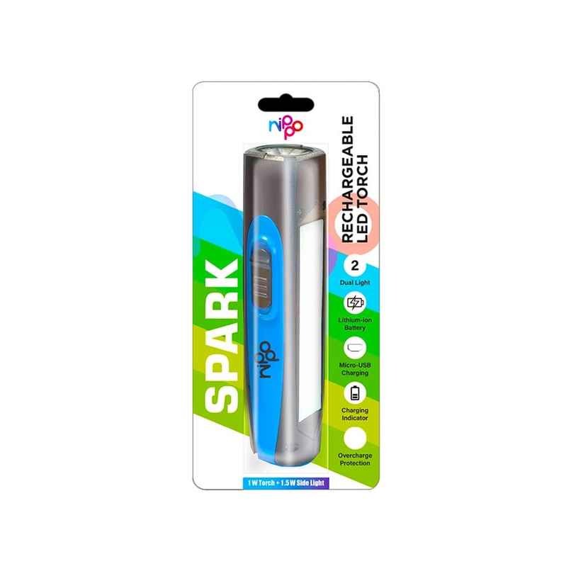 Nippo Spark Rechargeable 1W LED Torch with 1.5 W Side Light Nippo Spark Rechargeable 1W LED Torch with 1.5 W Side Light