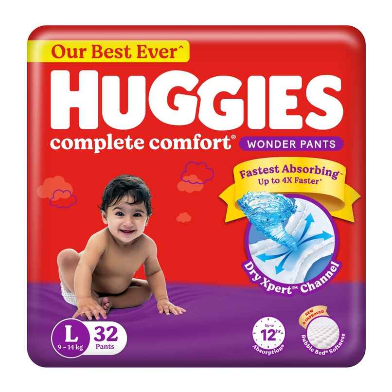 Huggies Complete Comfort Wonder Baby Diapers | Pant Style | L | 32 pcs Huggies Complete Comfort Wonder Baby Diapers | Pant Style | L | 32 pcs