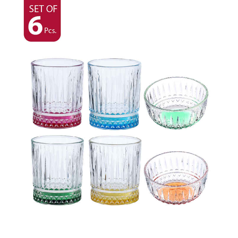 Sanjeev kapoor DUBAI COLORED PARTY SET | 4 pcs 330 ml + 2 pcs 300 ml