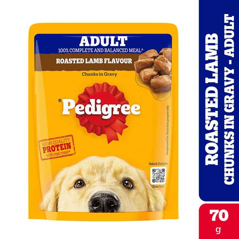 Pedigree Adult Roasted Lamb Flavour Chunks In Gravy Wet Dog Food Pedigree Adult Roasted Lamb Flavour Chunks In Gravy Wet Dog Food
