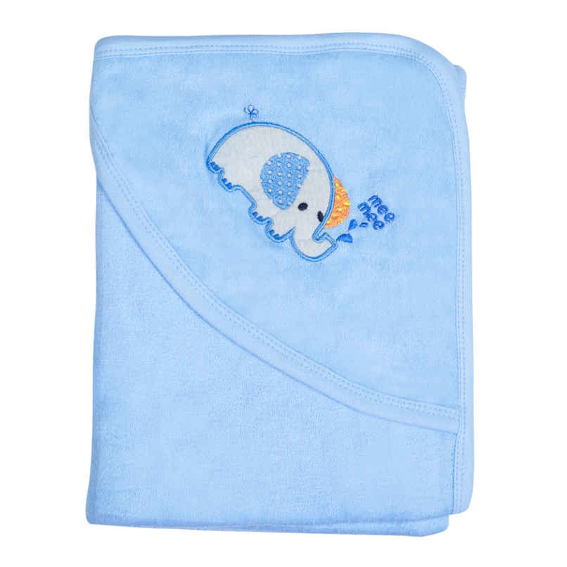 Mee Mee Bamboo Cotton Premium Baby Washcloth | Newborn Essentials | Blue | 80x80 cm