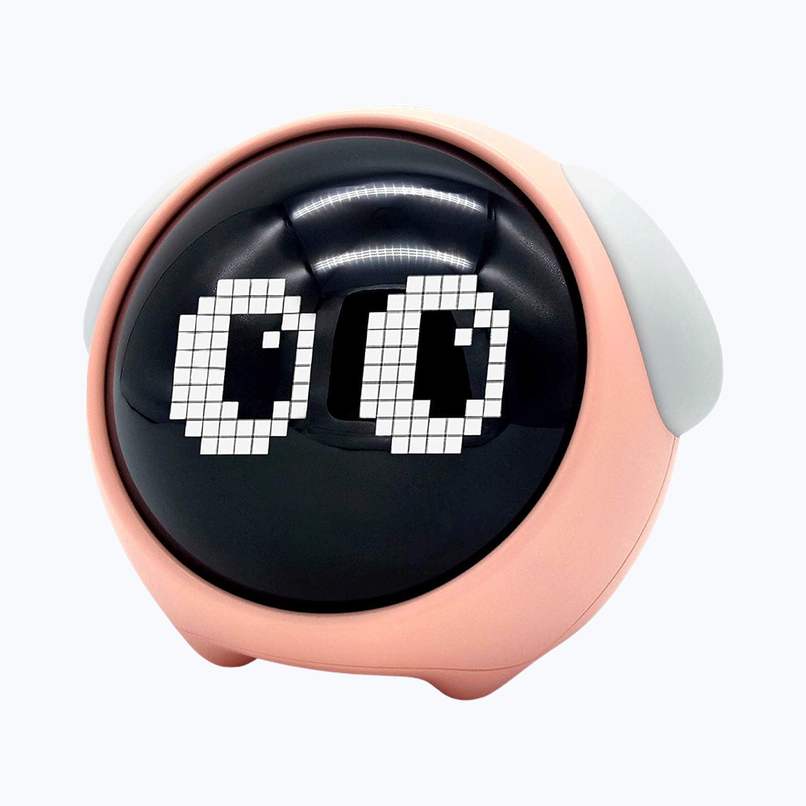Desidiya Digital Emoji Table Clock - Pink, Fun Design - Pink