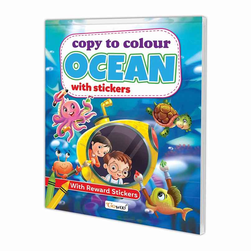 Copy to Colour Ocean With Stickers Book for Kids - Children Coloring Book | Copy Coloring Book