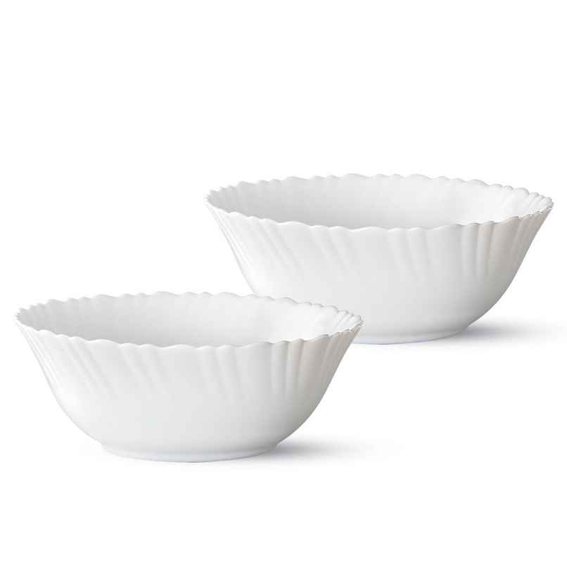 Larah By Borosil Opalware Mixing Bowl 2 Pcs Set (1240 ml Each),Crockery For Gifting & Dining, White Larah By Borosil Opalware Mixing Bowl 2 Pcs Set (1240 ml Each),Crockery For Gifting & Dining, White