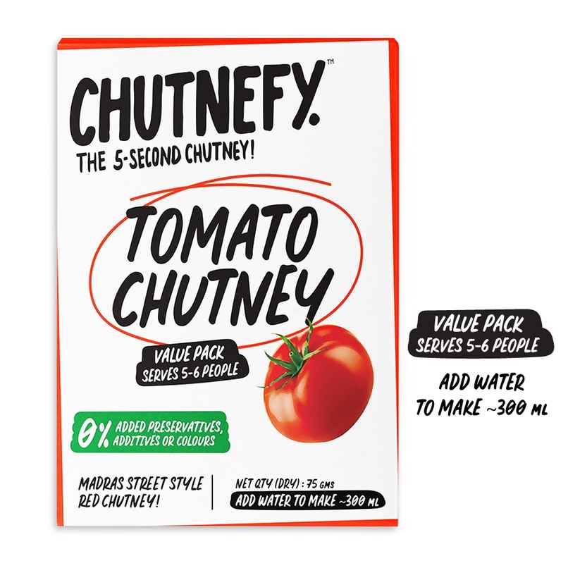 Chutnefy Tomato Chutney - Value Pack | Serves 5-6 People - 0% Additives-Colours-Preservatives Chutnefy Tomato Chutney - Value Pack | Serves 5-6 People - 0% Additives-Colours-Preservatives