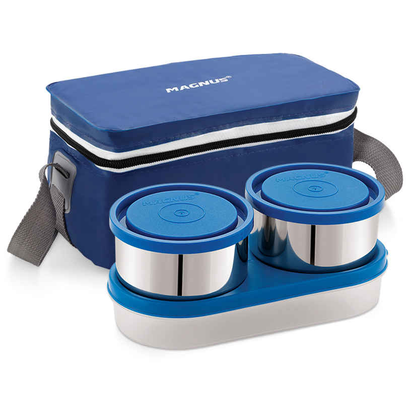 Magnus Fancy 3 Steel Lunch Box Set With Stainless Steel Washable Cover, And Stylish Carry Bag