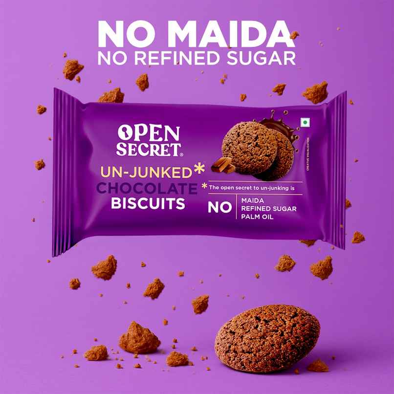Open Secret Zero Maida Chocolate Millet Biscuit, Healthy Snacks with No Refined Sugar & No Palm Oil