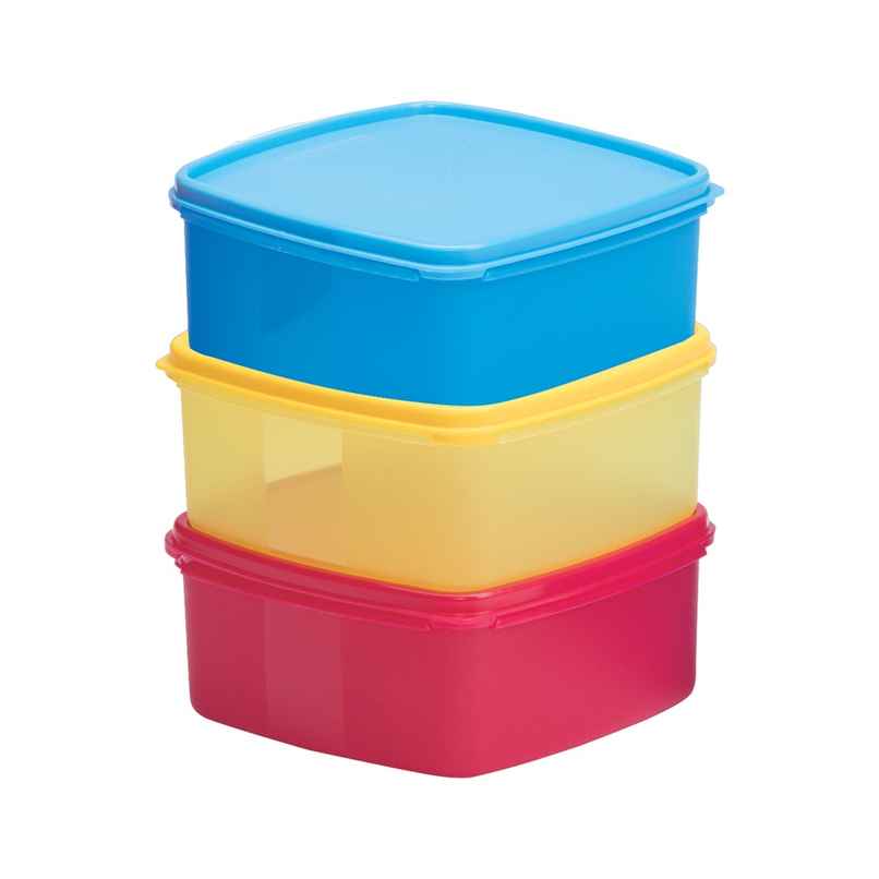 Varmora V Fresh Plastic Utility Storage Container- 1000 ml- Set of 3 - Airtight- Assorted Colour Varmora V Fresh Plastic Utility Storage Container- 1000 ml- Set of 3 - Airtight- Assorted Colour