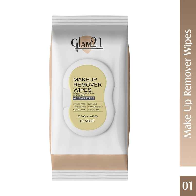 Glam21 Makeup Remover Wipes| Fragrance Free Pre-moisturized 100% Cotton Fabric for Face Cleansing Glam21 Makeup Remover Wipes| Fragrance Free Pre-moisturized 100% Cotton Fabric for Face Cleansing