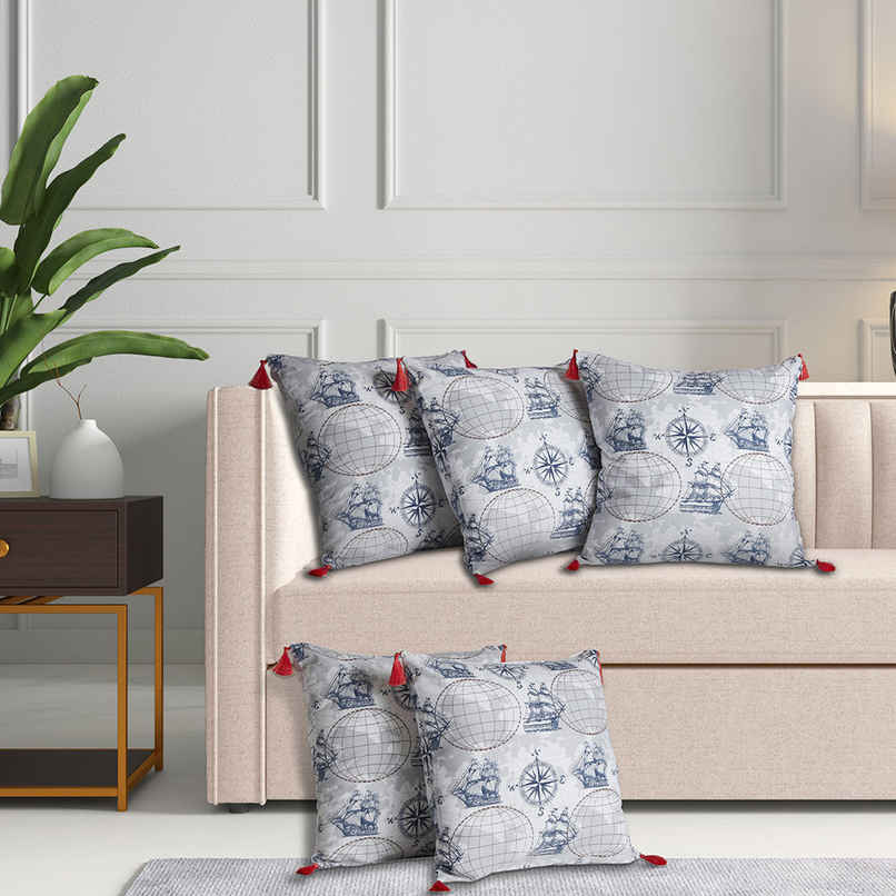 Wakefit Cushion Cover Nautical Set of 5 | 16x16 Inch