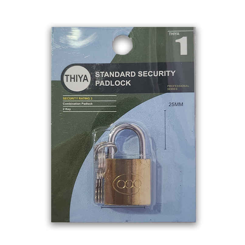 Chrome 25Mm Pad Lock Gold