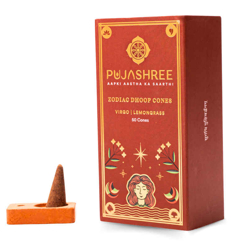 Pujashree Zodiac Dhoop Cones | Virgo - Lemongrass