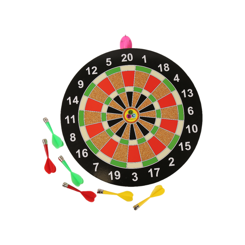 Zike Premium Wooden Dartboard Game Dart with 6 Magnetic Needle (14 inch)