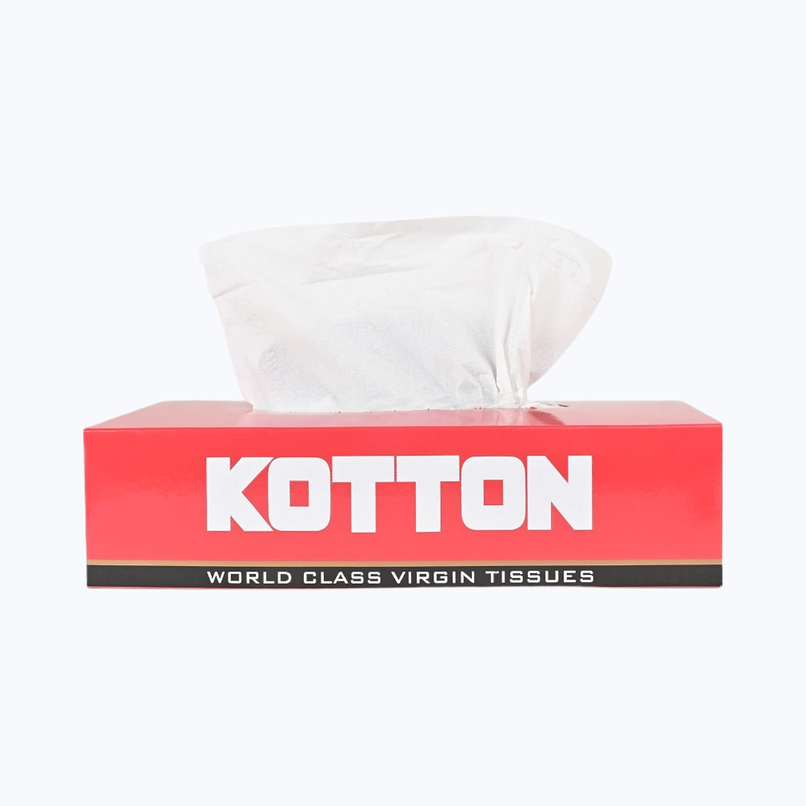 Kotton Facial Tissues Box - 2 Ply - 100% Virgin Pulp-Paper Box - 100 Pulls