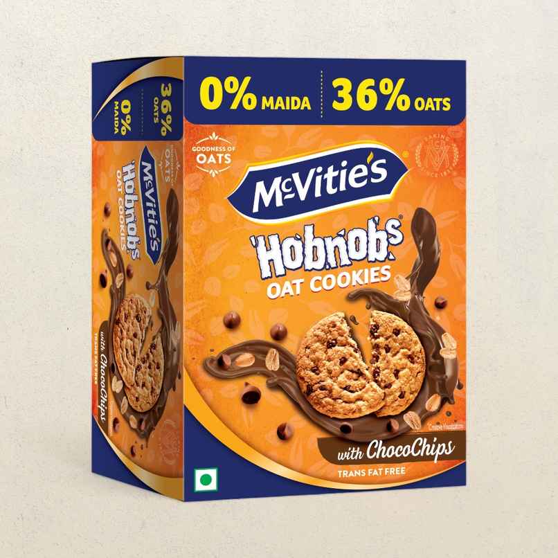 Mcvitie'S Hobnobs Crunchy Chocochip Cookies , 0% Maida & 36% Oats