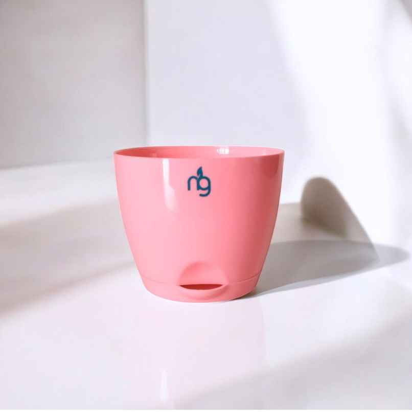 Nurturing Green - Self Watering Pot | Set of 1 | Peach | Size: 8cm x 6.5cm | Flower Pots Nurturing Green - Self Watering Pot | Set of 1 | Peach | Size: 8cm x 6.5cm | Flower Pots