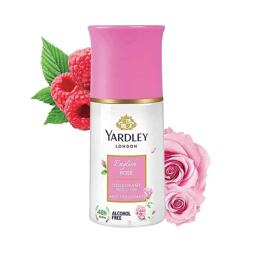 Yardley London English Rose Anti-Perspirant Roll-On With 48-Hour Active Sweat Protection For Women