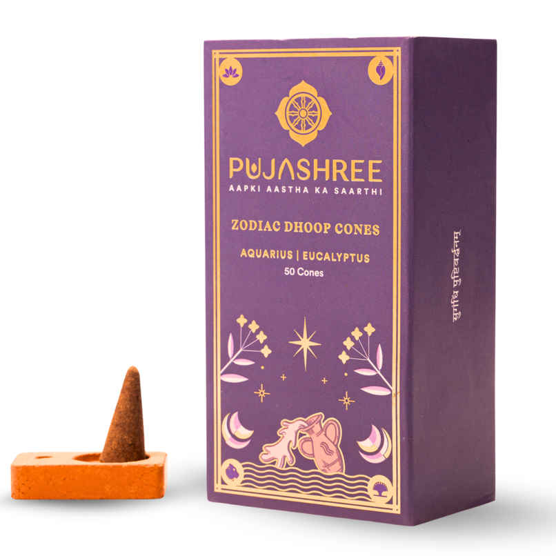Pujashree Zodiac Dhoop Cones | Aquarius - Eucalyptus