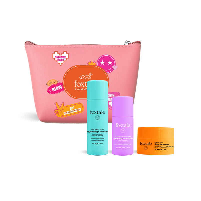 Foxtale Dewy Morning Gift Set | Cleanser, Ceramide Moisturizer & Glow Sunscreen Minis Foxtale Dewy Morning Gift Set | Cleanser, Ceramide Moisturizer & Glow Sunscreen Minis